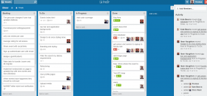 Trello board for Dinnr